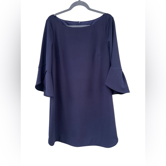 Vince Camuto Navy Blue Tulip Sleeve Dress | Size 14 - Picture 1 of 9